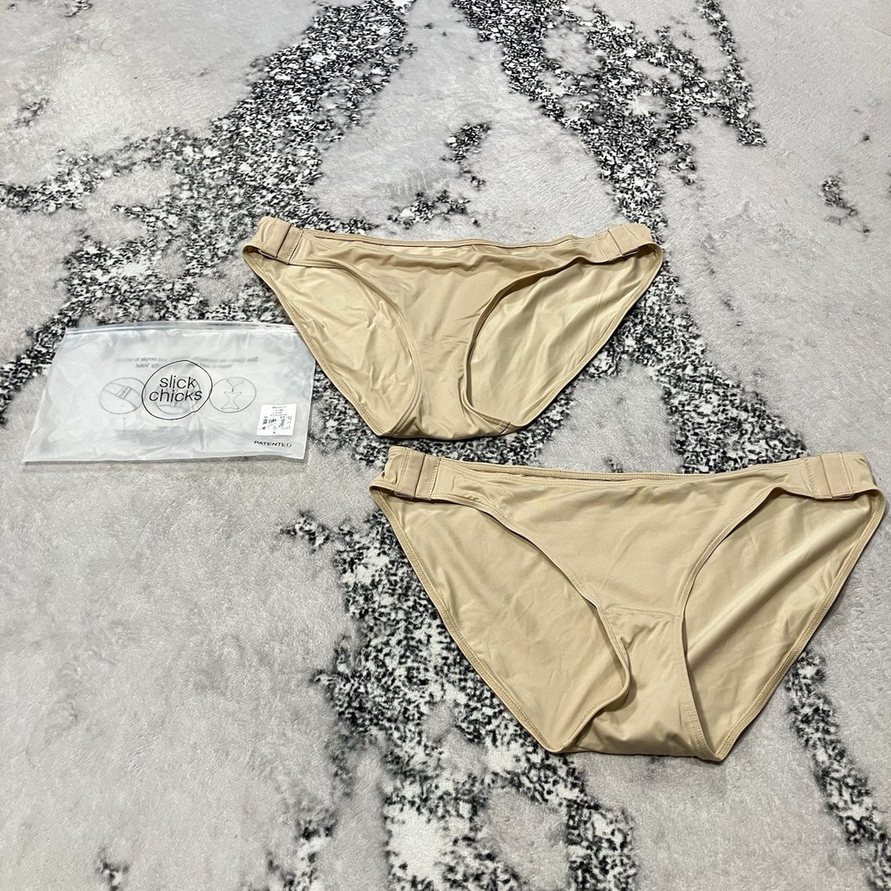 Slick Chicks Adaptive Underwear‎ 2 Pack Nude Brief Panties Side Fasten Sz XL